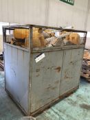 Steel Cage Pallet, approx. 2.4m x 1.2m x 1.8m deep, with assorted electrical equipment and lighting