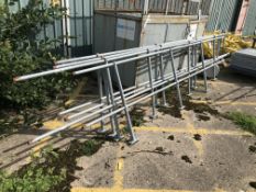 Four Galvanised Steel Hand Rails, up to approx. 4.8m long