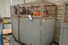 Steel Cage Pallet, approx. 2.4m x 1.2m x 1.8m deep, with contents including mainly 110V vacuum