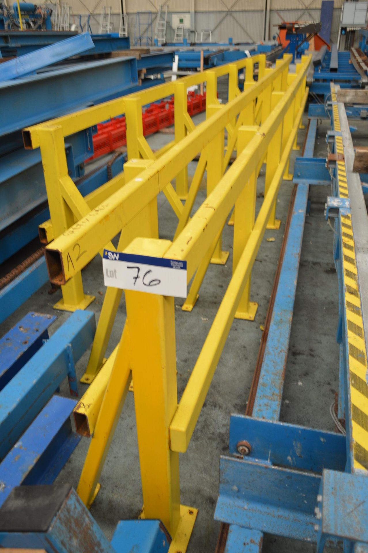 Three Fabricated Steel Barrier Rails