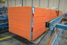 Fabricated Steel Staging Unit, approx. 9m x 1.5m, with sides approx. 1.2m high