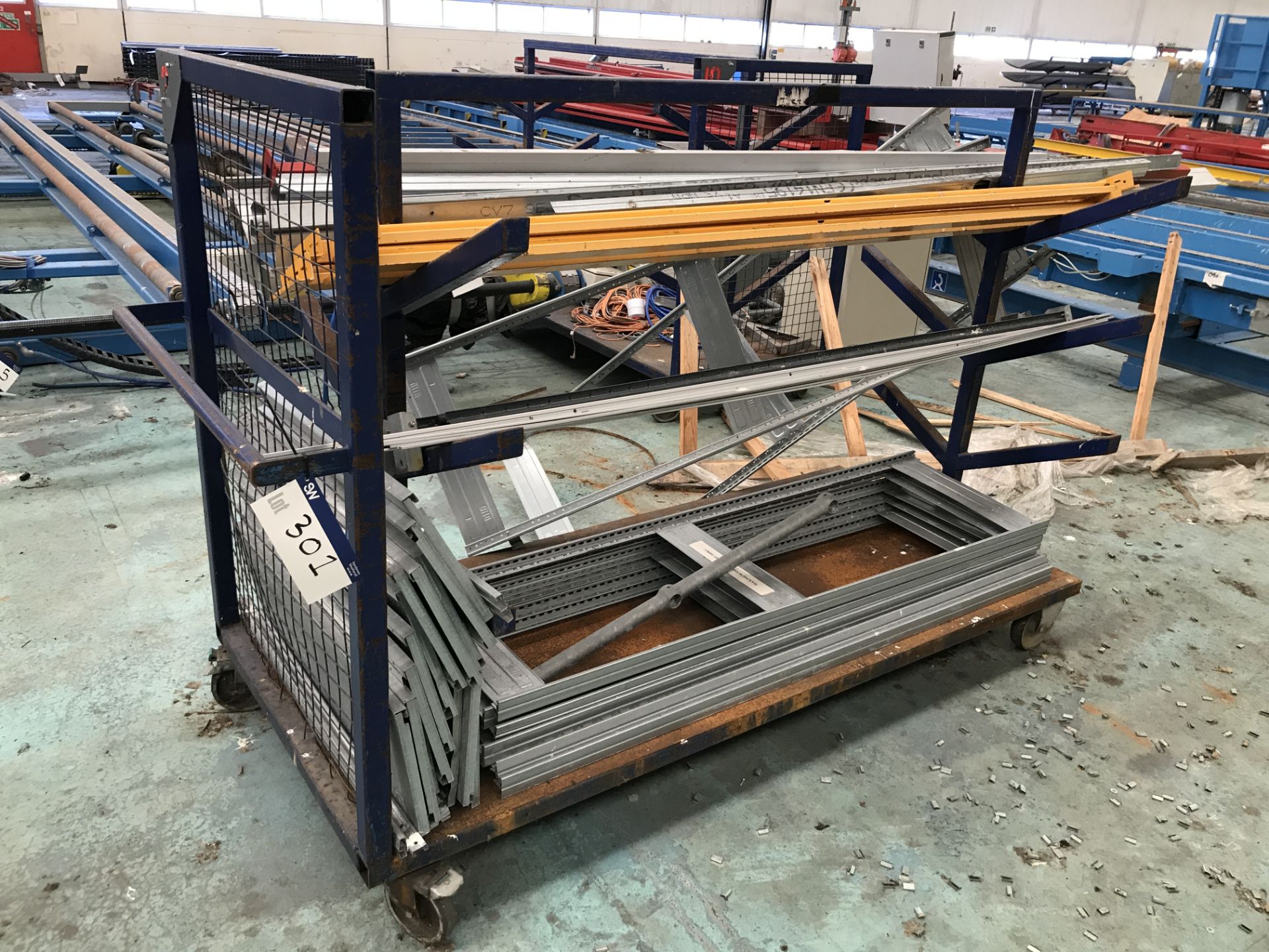 Steel Framed Stock Trolley, with contents