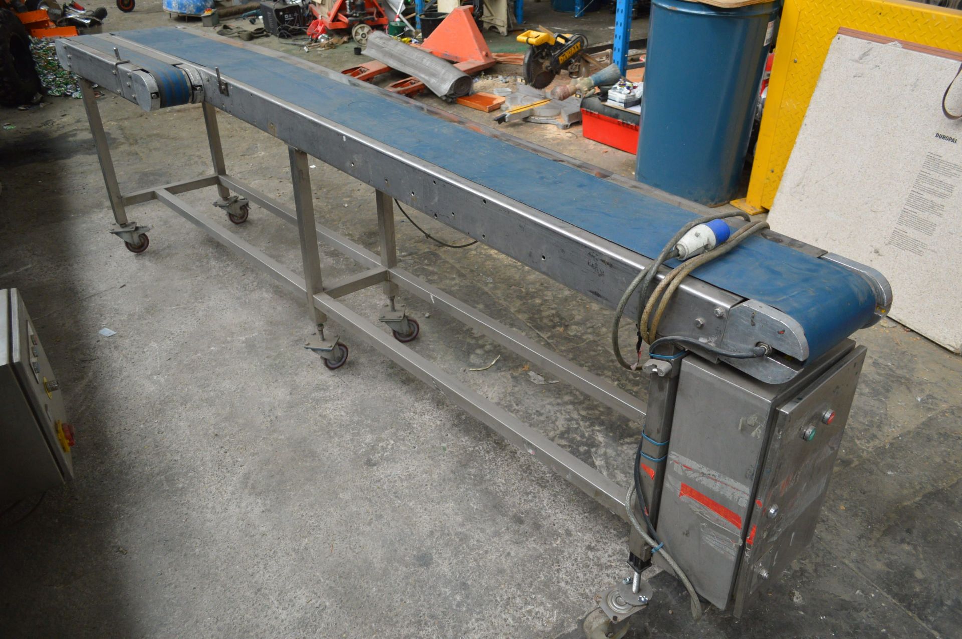 Stainless Steel Mobile Belt Conveyor, 245mm wide o - Image 3 of 4