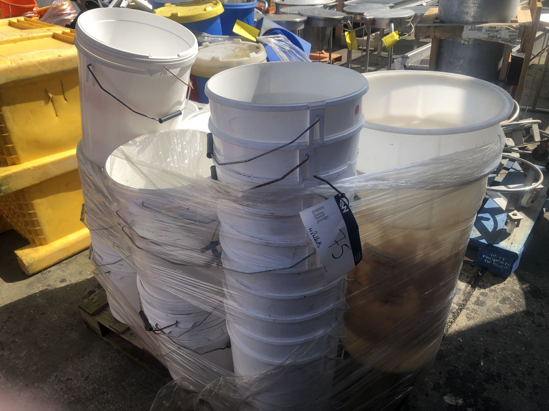 One Pallet of Various Ingrediant Bins, Buckets & D