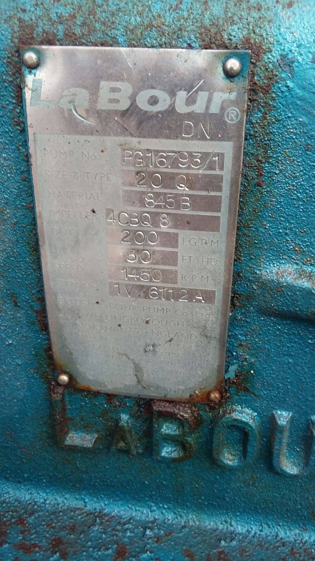 Labour 20Q Stainless Steel Slurry pump, with mech - Bild 3 aus 3