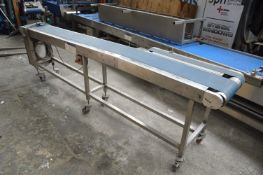 Stainless Steel Mobile Belt Conveyor, 245mm wide o