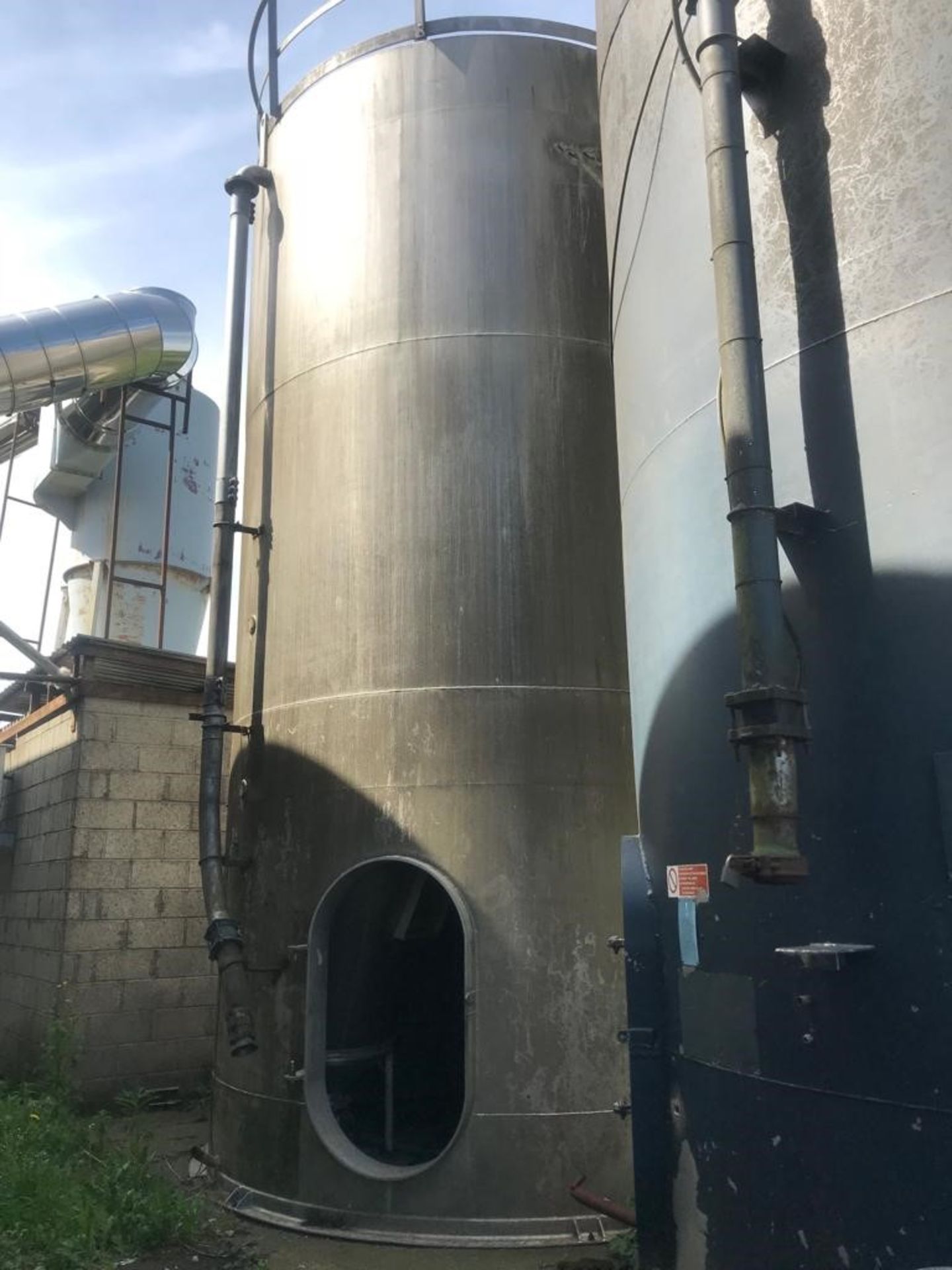 30 tonne (flour cap.) SKIRTED ALLOY SILO, approx. - Image 8 of 12