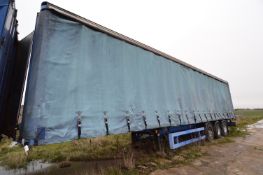 SDC CURTAINSIDED TRI-AXLE SEMI TRAILER, serial no. SDCCS46R3AAA 20487, 39,000kg gross weight (