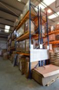 Double-Sided Four-Bay Pallet Rack, approx. 13.5m l