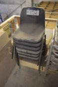 Six Plastic Moulded Stacking Chairs (please note-l