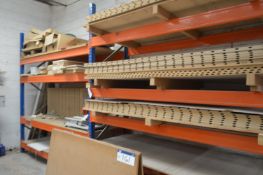 Two-Bay Multi-Tier Pallet Rack, with timber shelvi