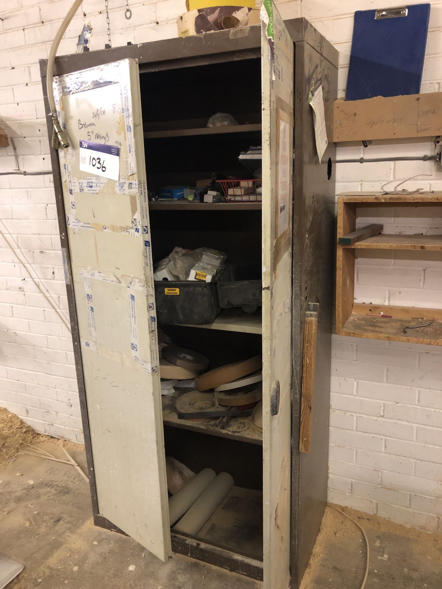 Double Door Steel Cabinet, with contents (please n - Image 2 of 2