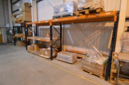 Two Pallet Racks, comprising one rack x two-bays x