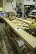 Timber Bench, with bench vice, bench approx. 2.6m