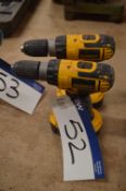 Two DeWalt DC725 Battery Electric Drills (please n