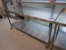Stainless Steel Mobile Two Tier Bench (PLEASE NOTE