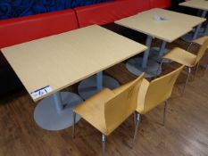 Four Wood Top Canteen Tables and four chairs (PLEA