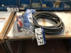 2 Air Hose Coils (New), Air Line and Clarke Air Filter Regulator (New)