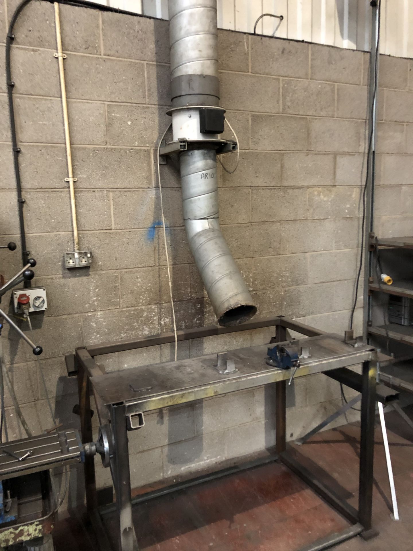 3 Welders Steel Workbenches c/w 3 Fume Extraction Fans (Disconnect at Flue) - Image 2 of 2