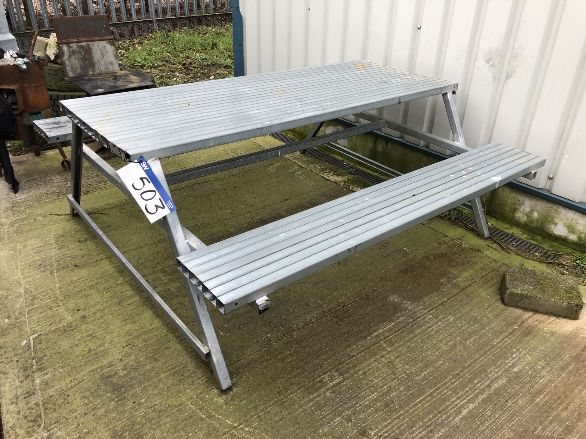 Steel Bench and Table