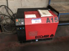 Ecoair A15 Packaged Rotary Screw Air Compressor, Serial Number: 2165130, Year of Manufacture: 2003