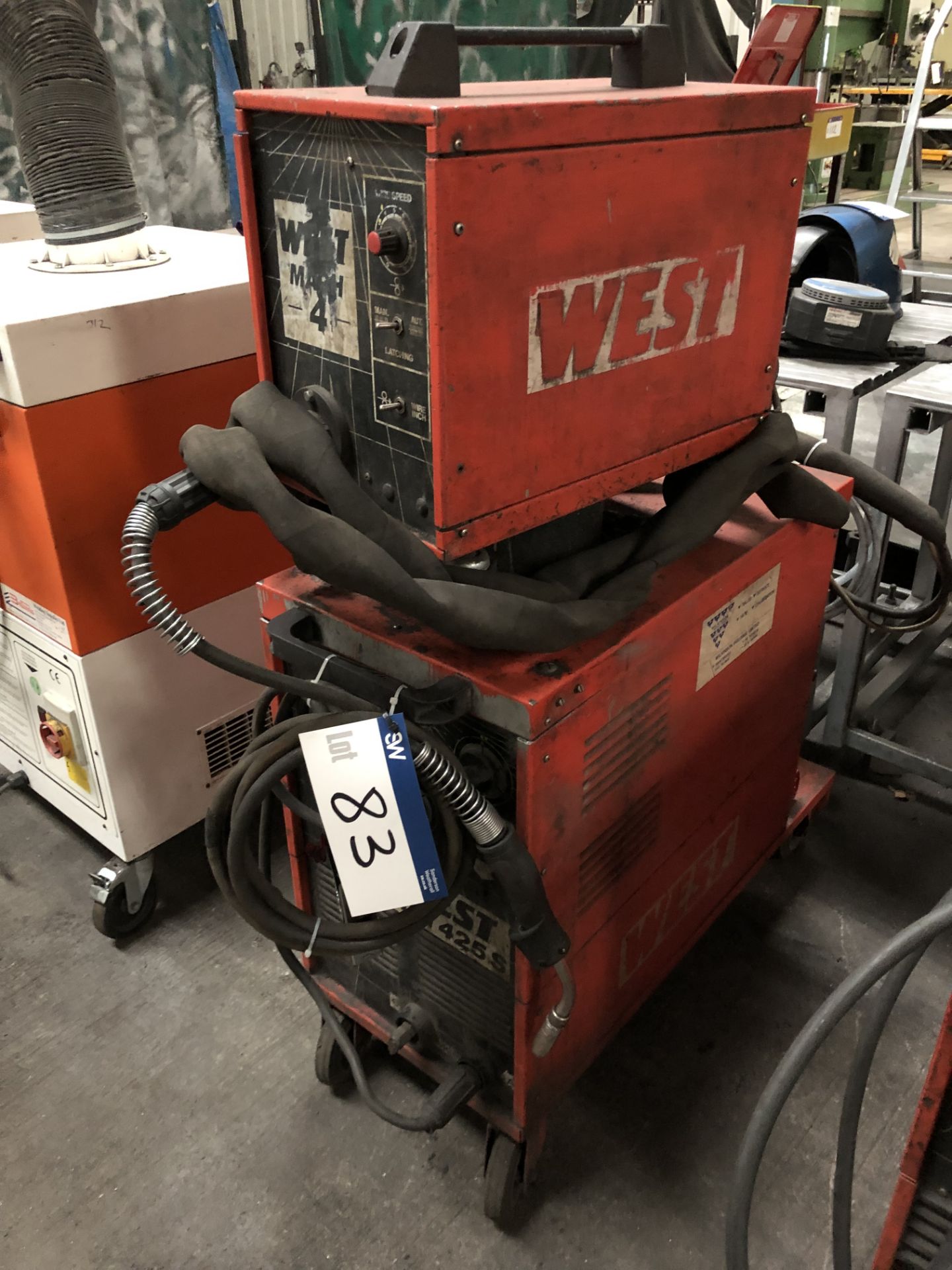 West Mig 425S Mig Welder, Serial Number: - c/w Mach 4 Wire Feed