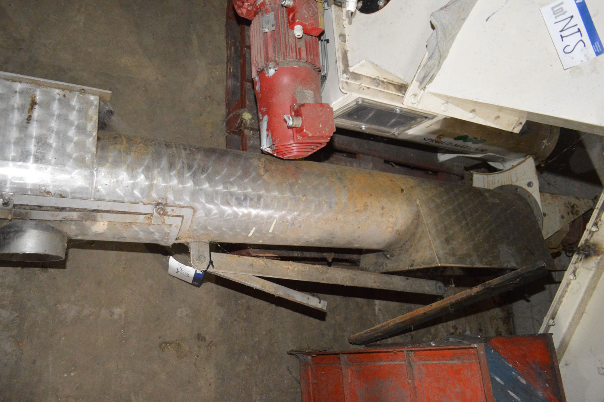 Approx. 250mm dia. Stainless Steel-Cased Auger Feed, approx. 1.8m long, with geared electric motor - Image 2 of 2
