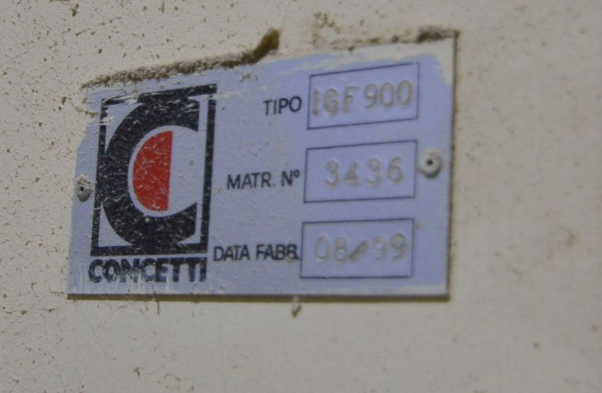 Concetti IGF900 SACK PACKING SYSTEM, serial no. 3436, year of manufacture 1999, with Concetti C.B. - Image 7 of 13