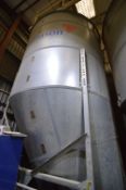 Collinson Rivetted Galvanised Steel Grain Storage Silo, approx. 3.4m dia. x 7.5m deep overall,