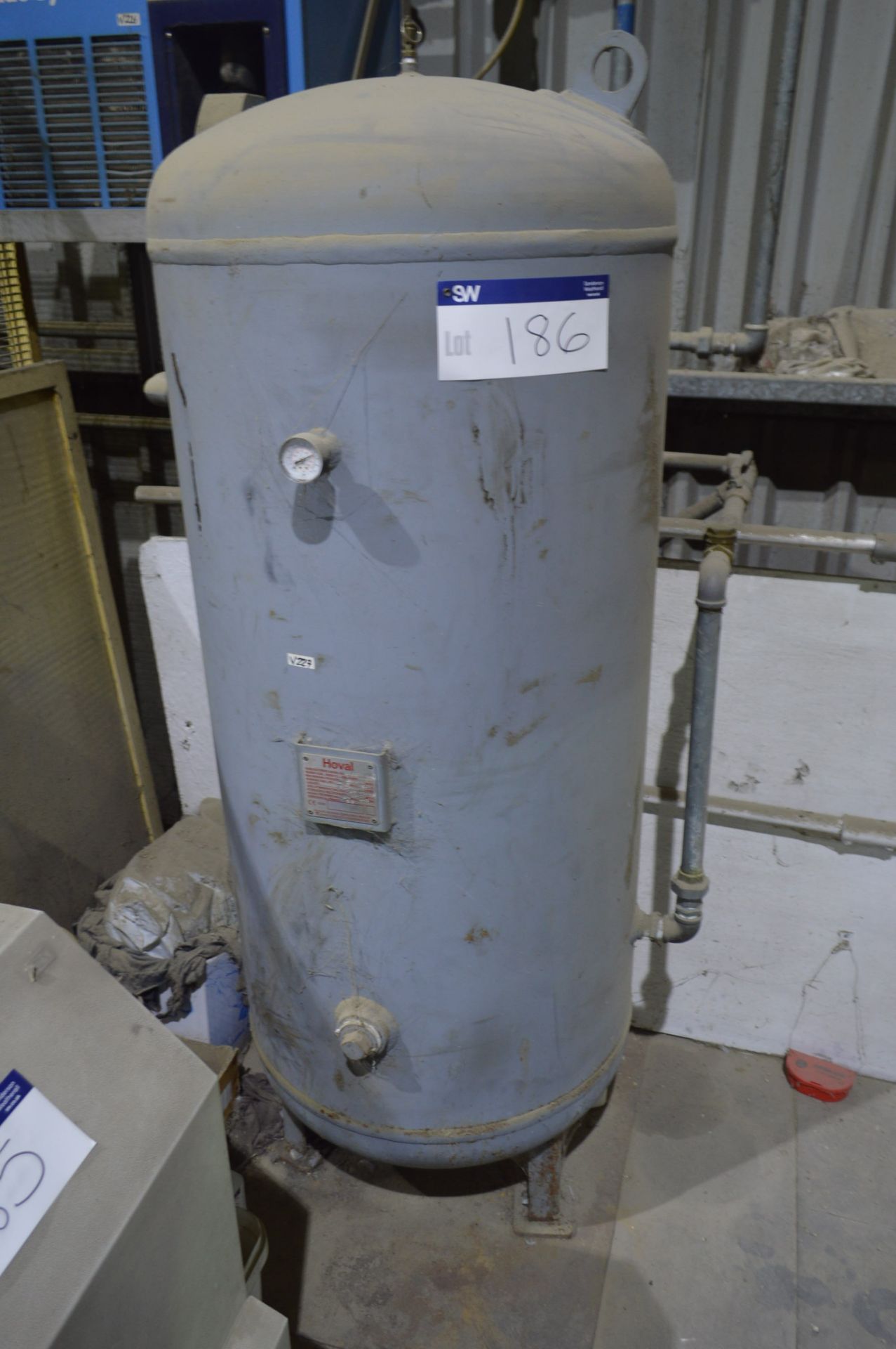 Hoval 500 litre Vertical Welded Steel Air Receiver, serial no. 63042 042, approx. 650mm dia. x 1.