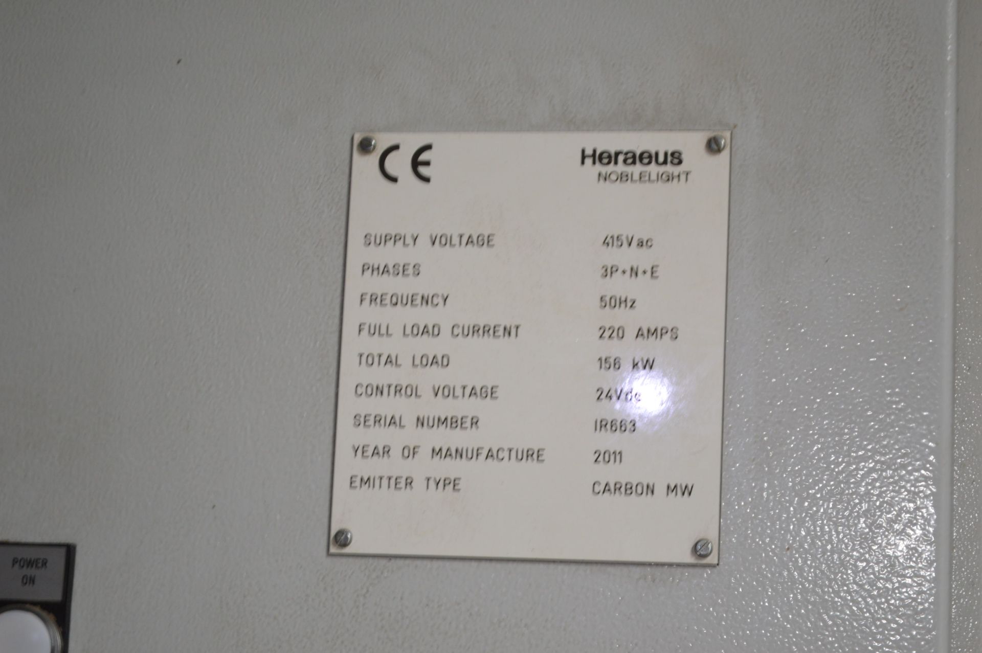 Heraeus approx. 1.1m wide INFRA-RED THERMAL HEATING UNIT, with control panel (one heater element - Bild 6 aus 6