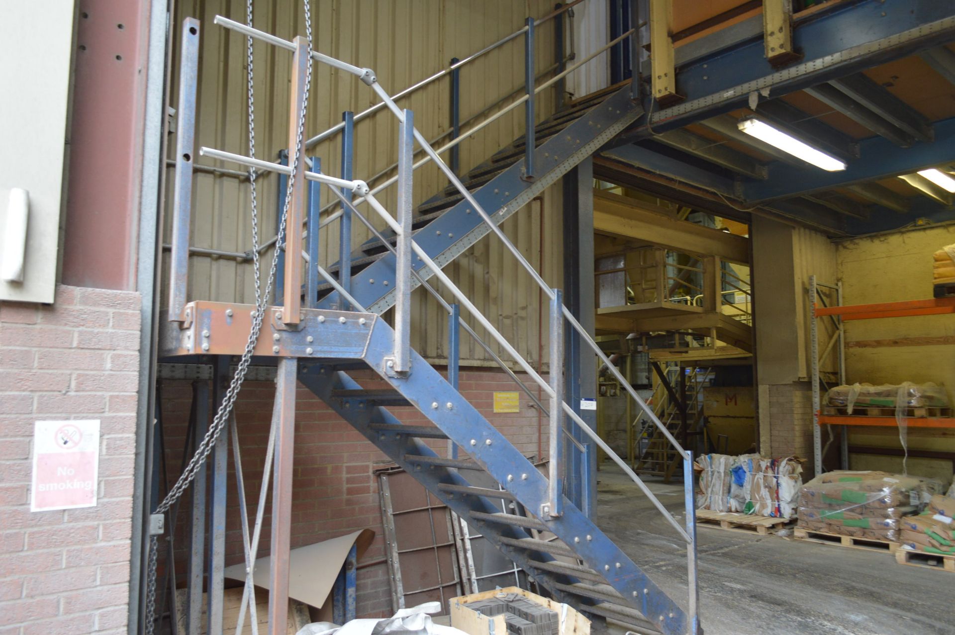 BOLTED SECTIONAL STEEL FRAMED MEZZANINE FLOOR, approx. 18.5m x 6.9m x 4.4m high (to floor), with - Image 2 of 5