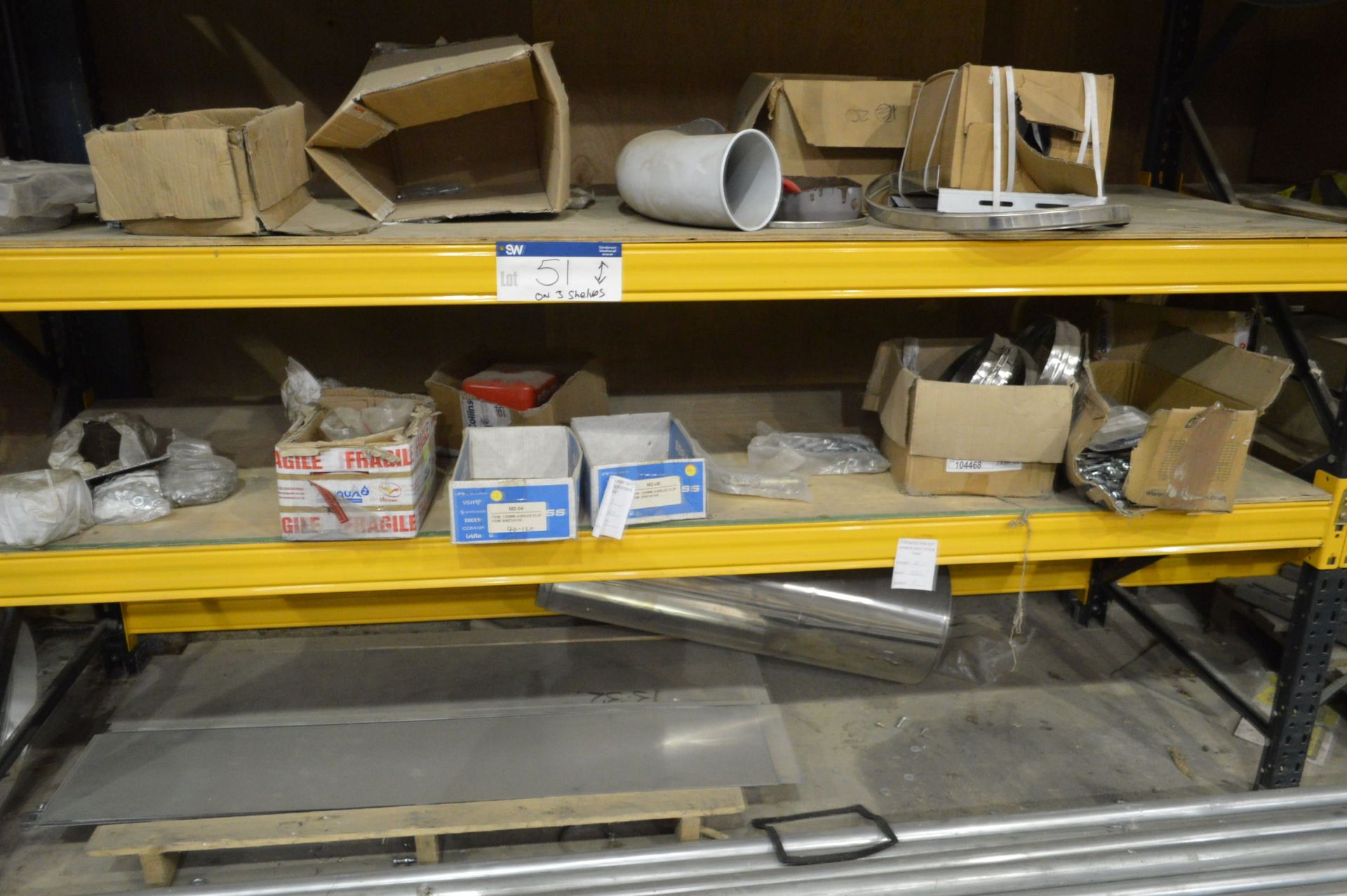 Assorted Equipment, on three shelves of rack
