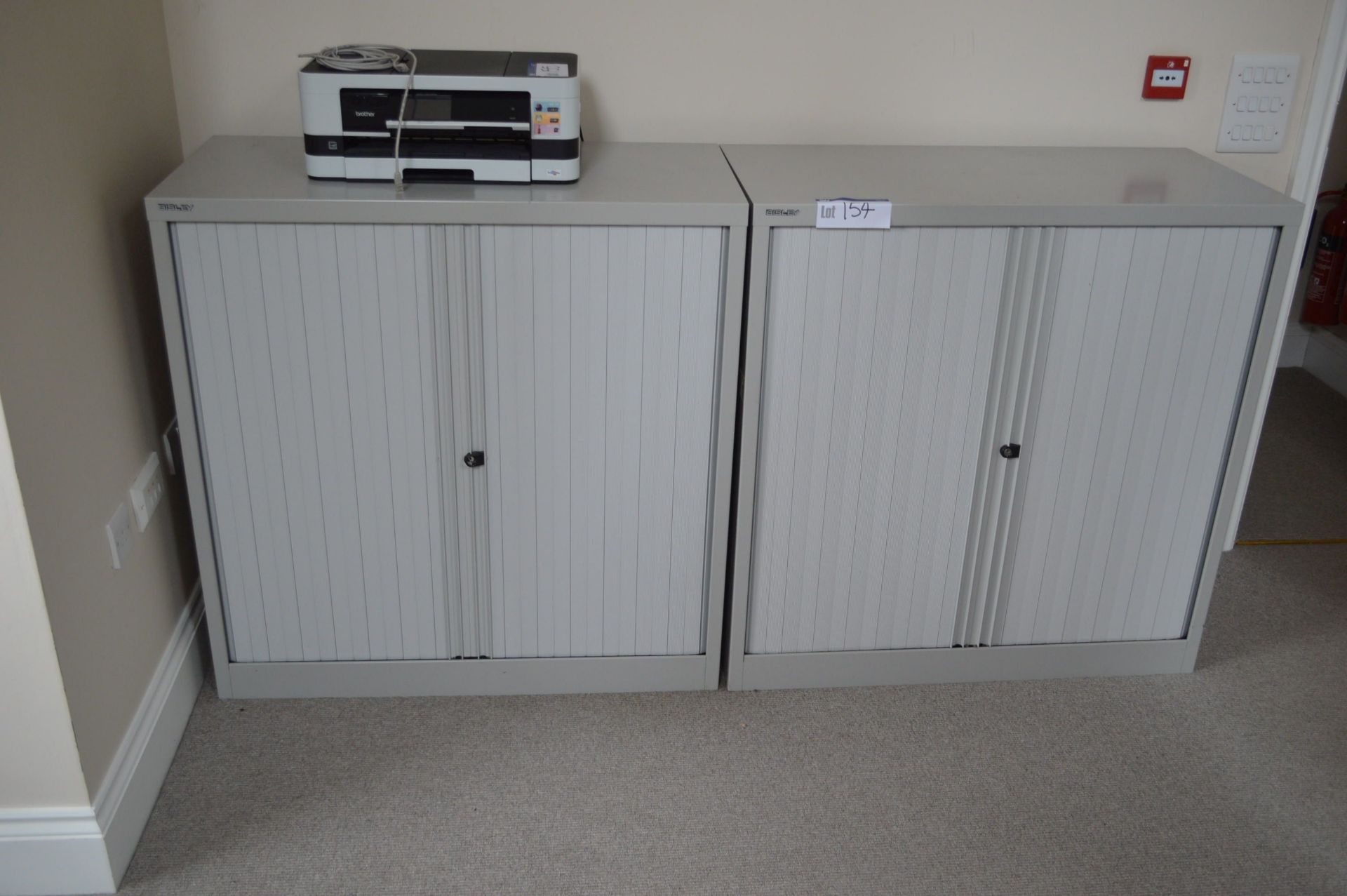 Two Bisley Roll Front Cabinets