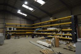 EIGHT BAYS MULTI-TIER PALLET RACKING, comprising 15 uprights, each approx. 900mm x 4m high,