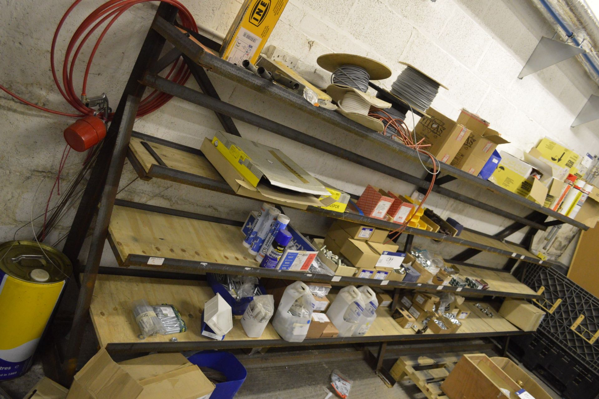 Remaining Loose Contents of Rack, including mainly nuts, bolts, fixings, cable, grinding discs and