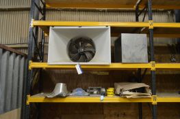 Electric Fan, with cowling and equipment, on remaining two shelves of rack
