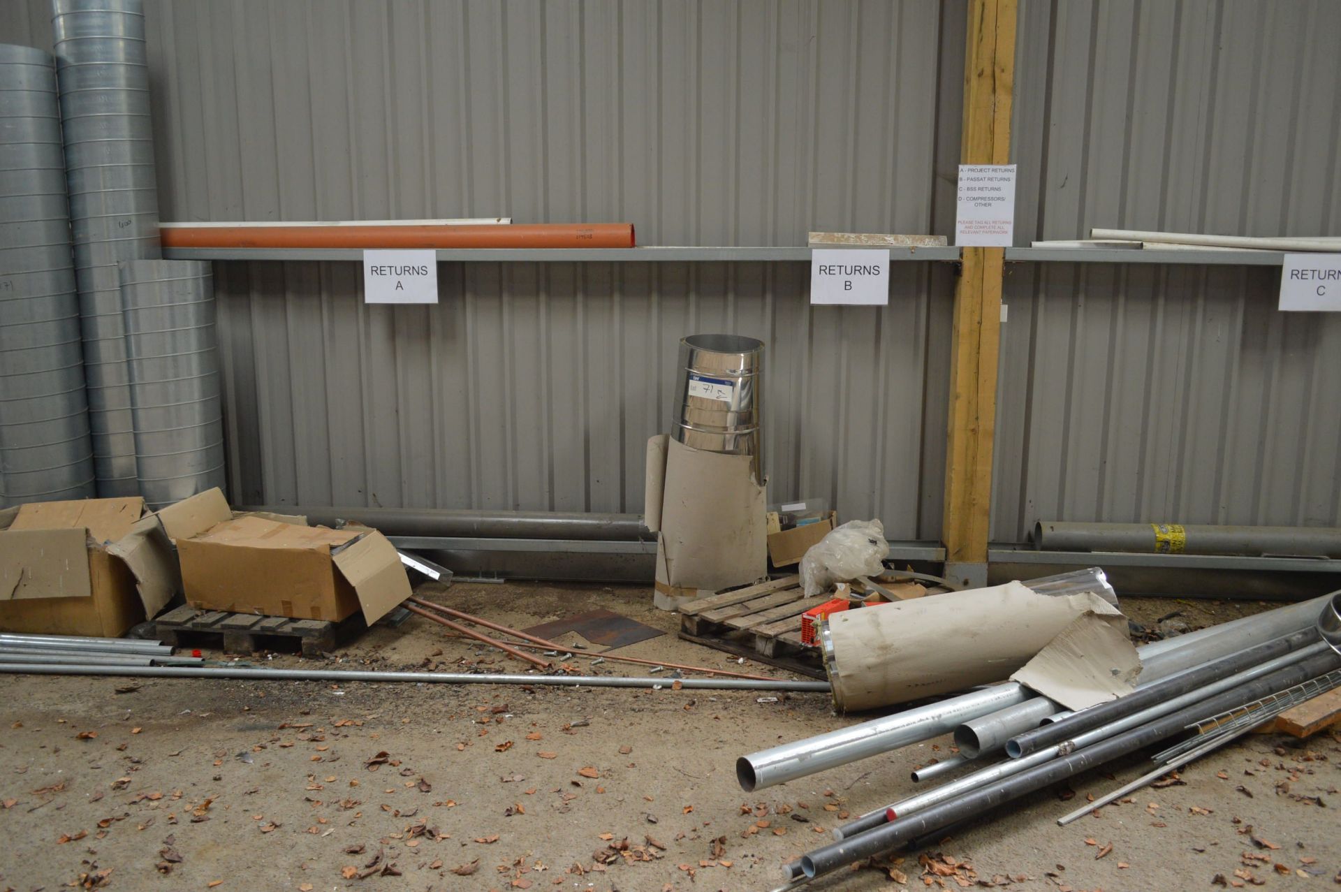 Assorted Plastic & Galvanised Steel Piping, Ducting, Spiral Wound Ducting, Hopper and Boiler, set - Image 3 of 4