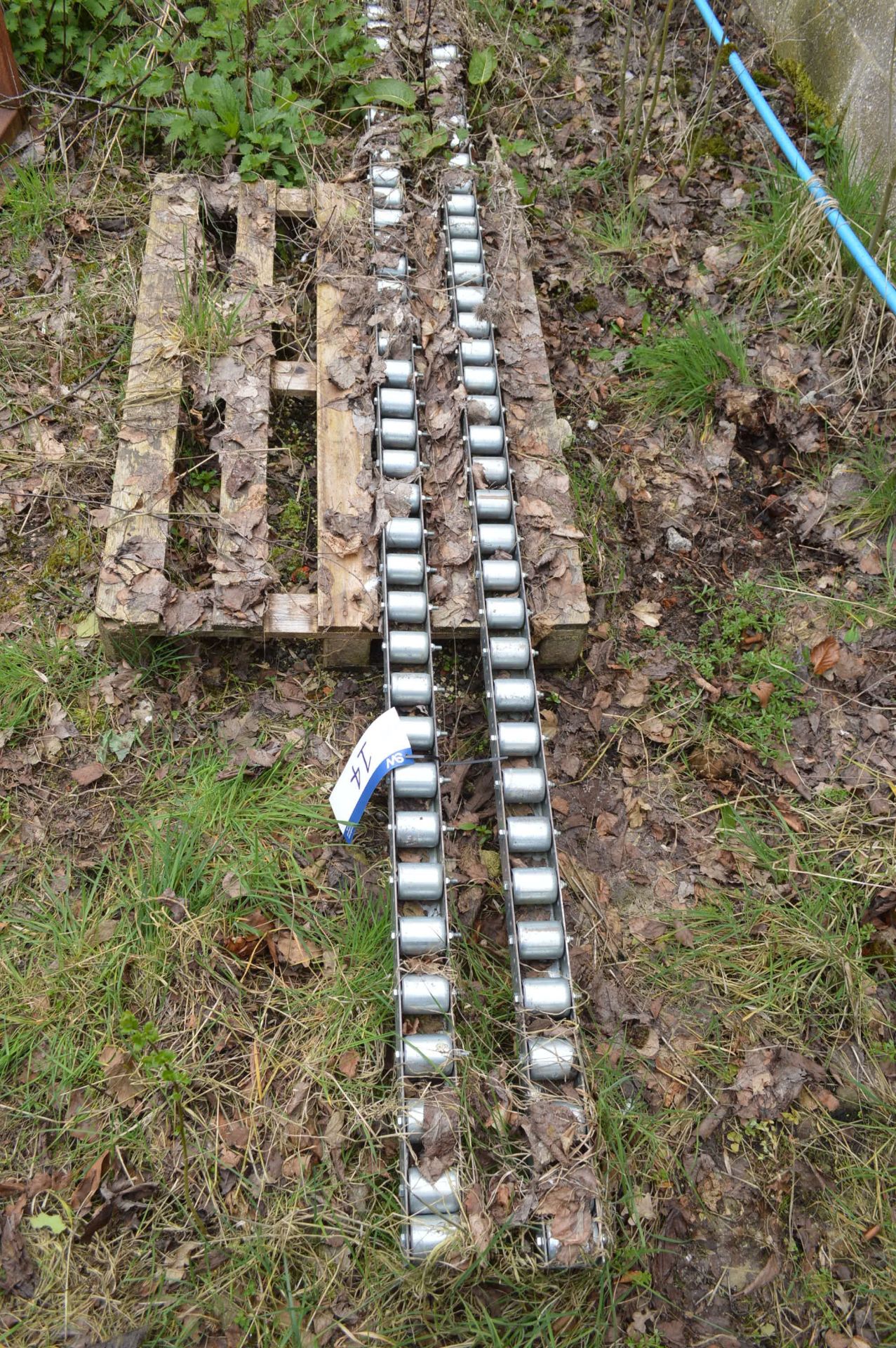 One Pair 60mm Galvanised Steel Roller Conveyors, each approx. 3m long - Image 2 of 2