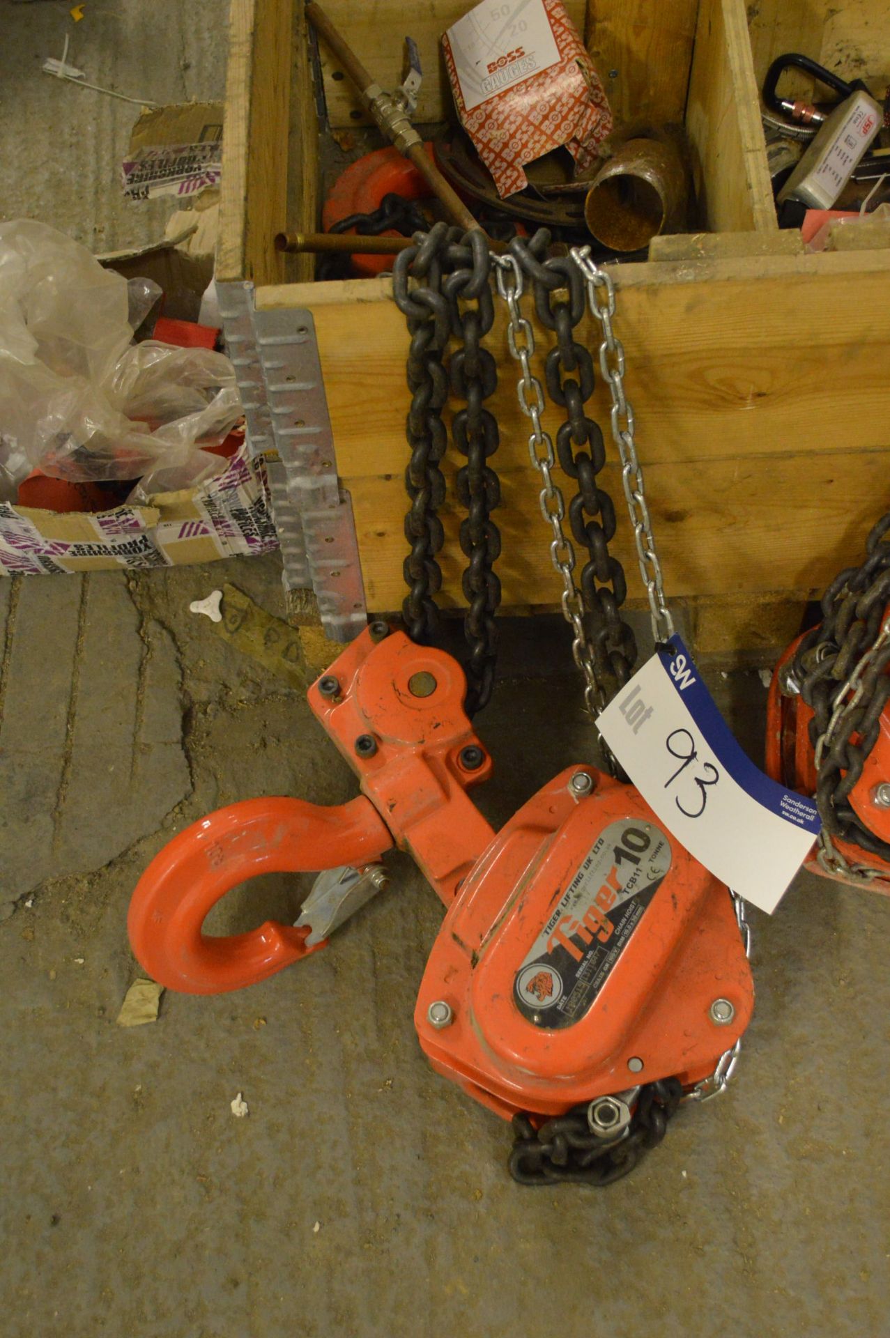Tiger TCB11 10 Tonne Chain Hoist, serial no. 1311047, year of manufacture 2015, 10.0 x 30m