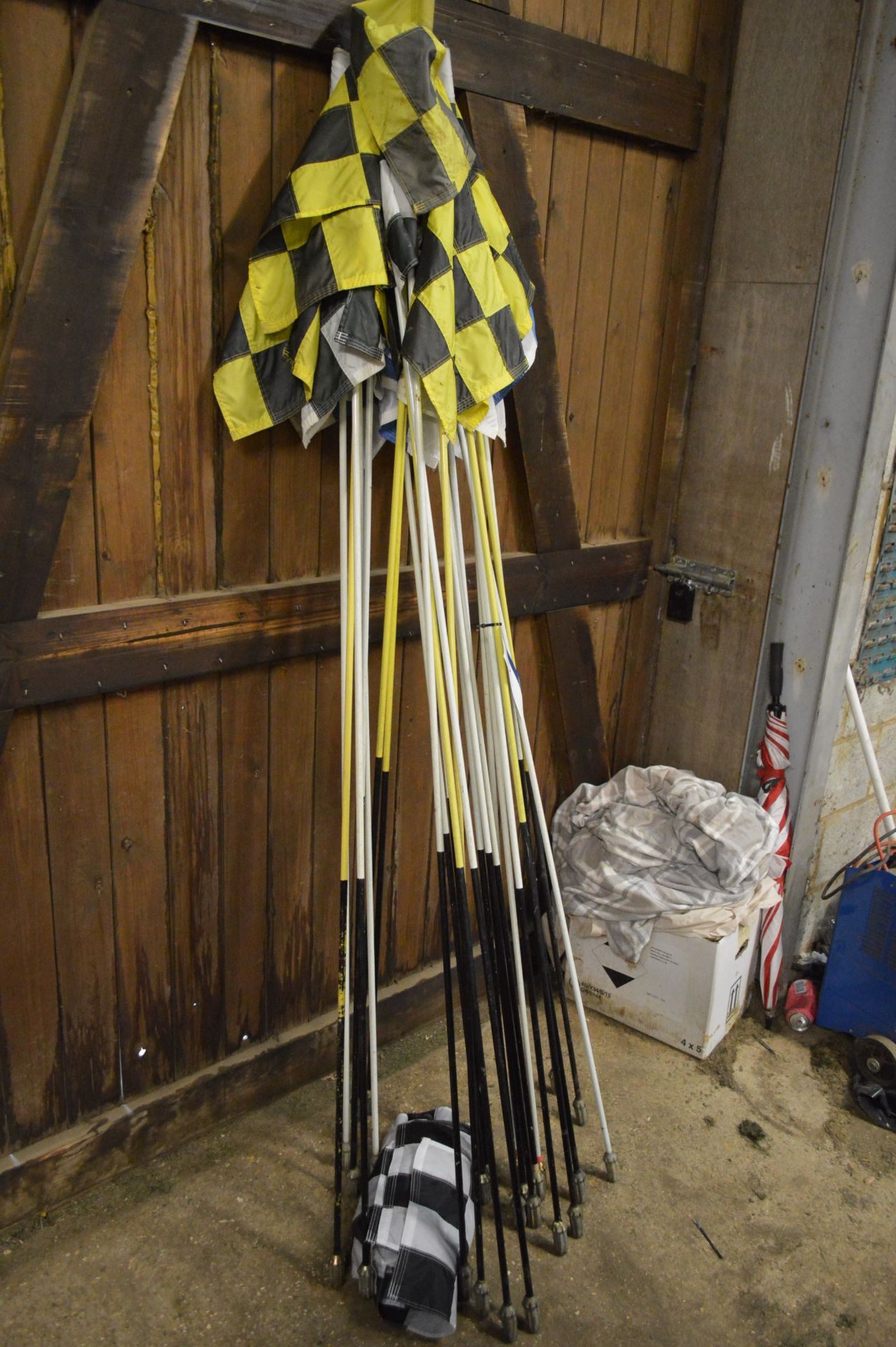 Putting Green Flags, with poles, as set out