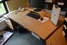 Cantilever Framed Desk, with return unit and two d