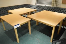 Five Tables, each 1.4m x 760mm