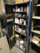 Double Door Steel Cupboard, with contents including paints and aerosols (lot located at Bedfords
