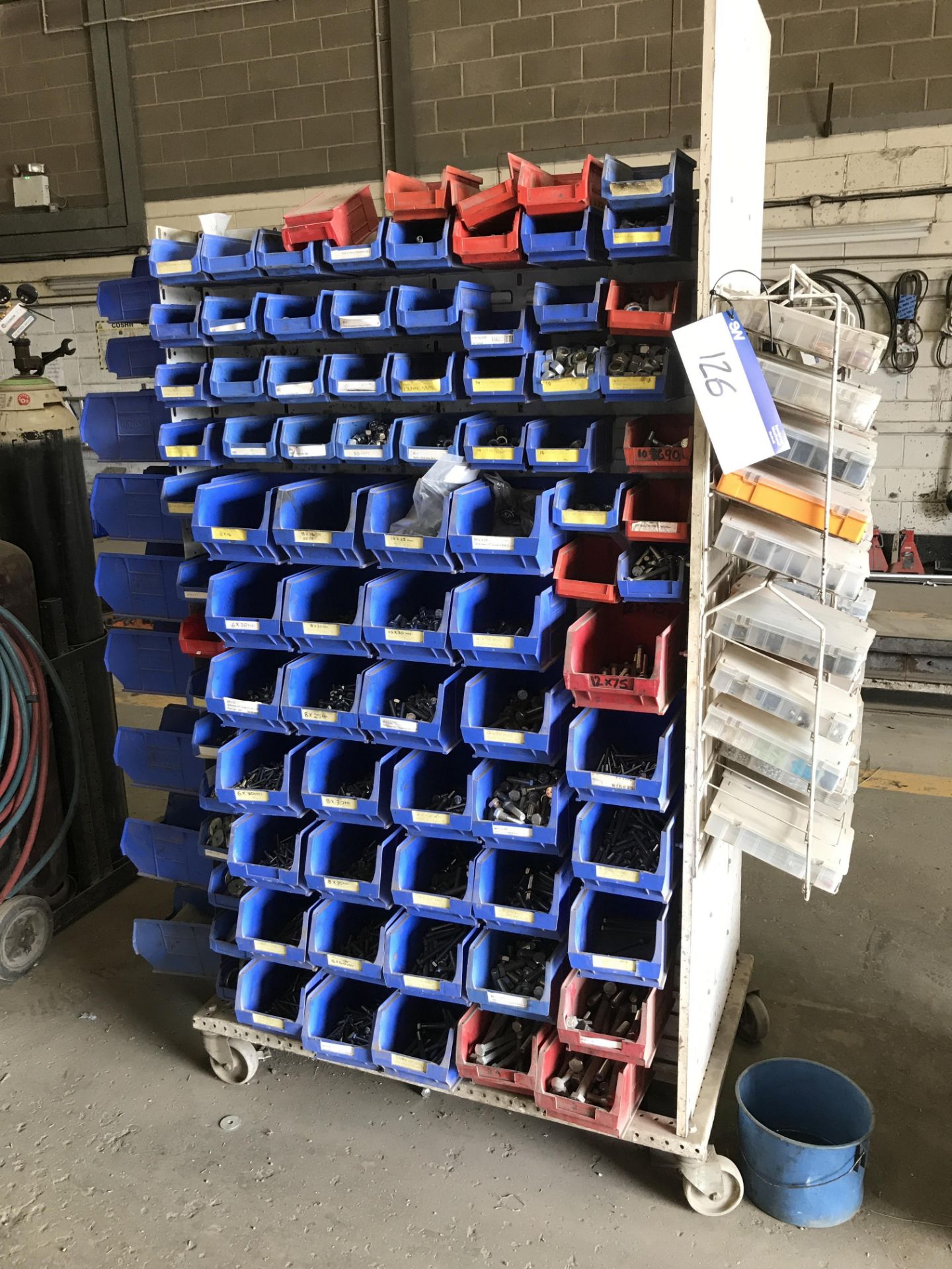 Assorted Nuts, Bolts & Fastenings, as set out on mobile rack (lot located at Bedfords Limited (In - Image 2 of 4