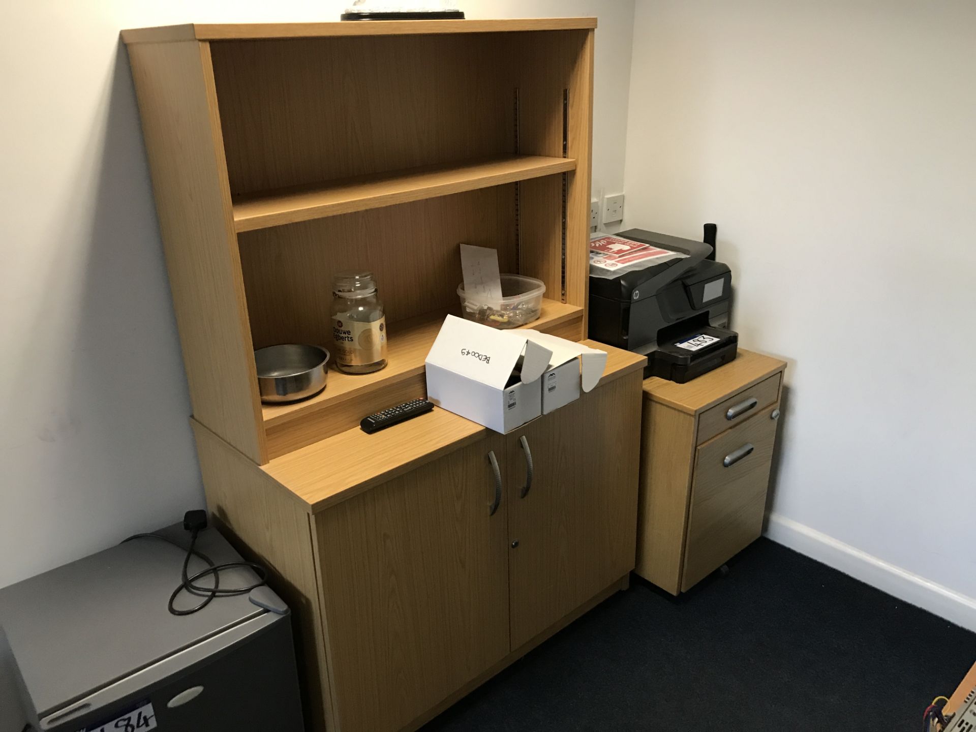 Contents of Office, including cantilever framed desk, double door cabinet, two desk pedestals, - Bild 2 aus 3