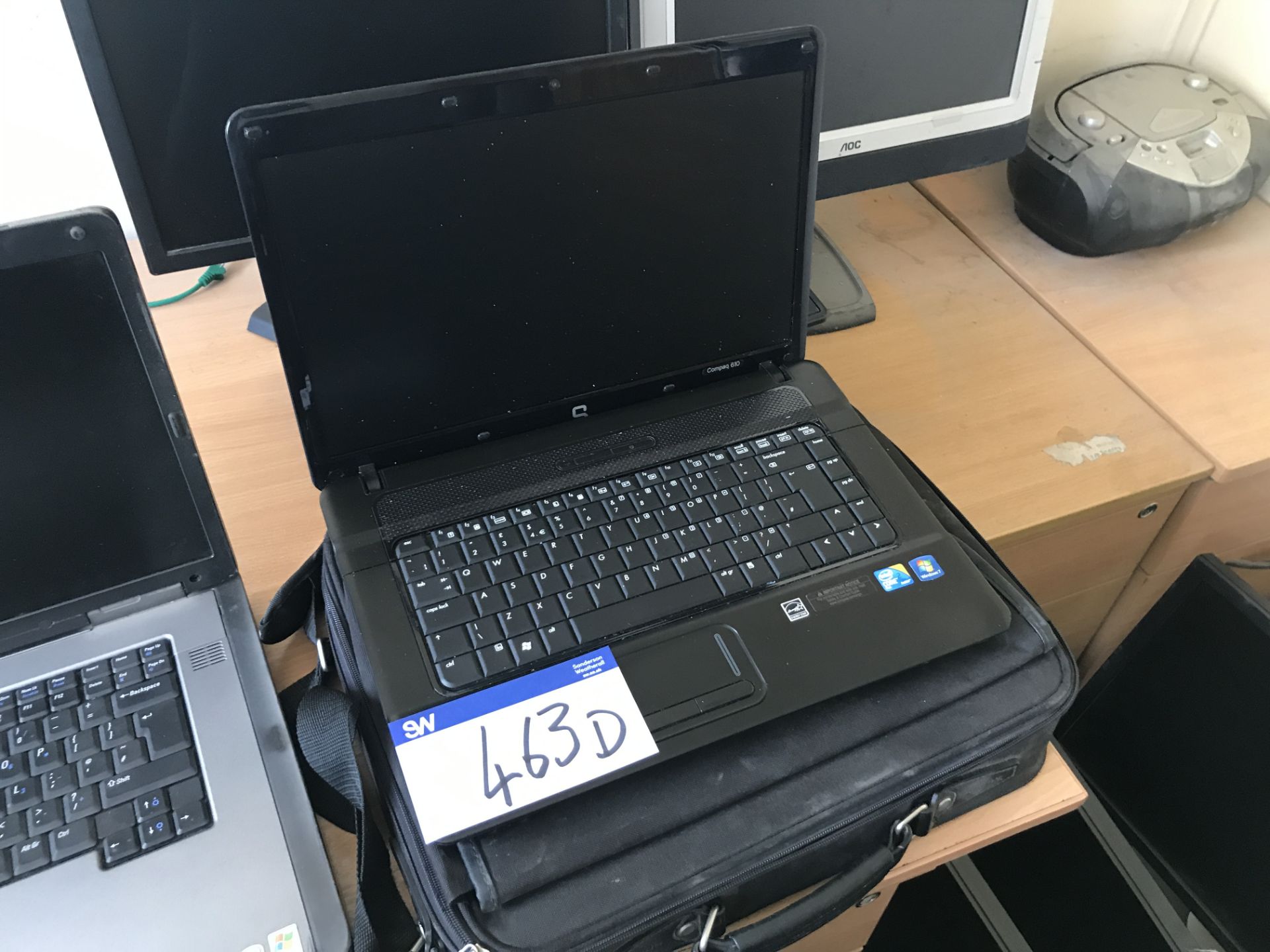 Compaq 610 Intel Core Duo Laptop (hard disk removed), with carry case (lot located at Bedfords