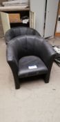 Two Leather Effect Upholstered Bucket Chairs (lot located at Bedfords Limited (In Administration),