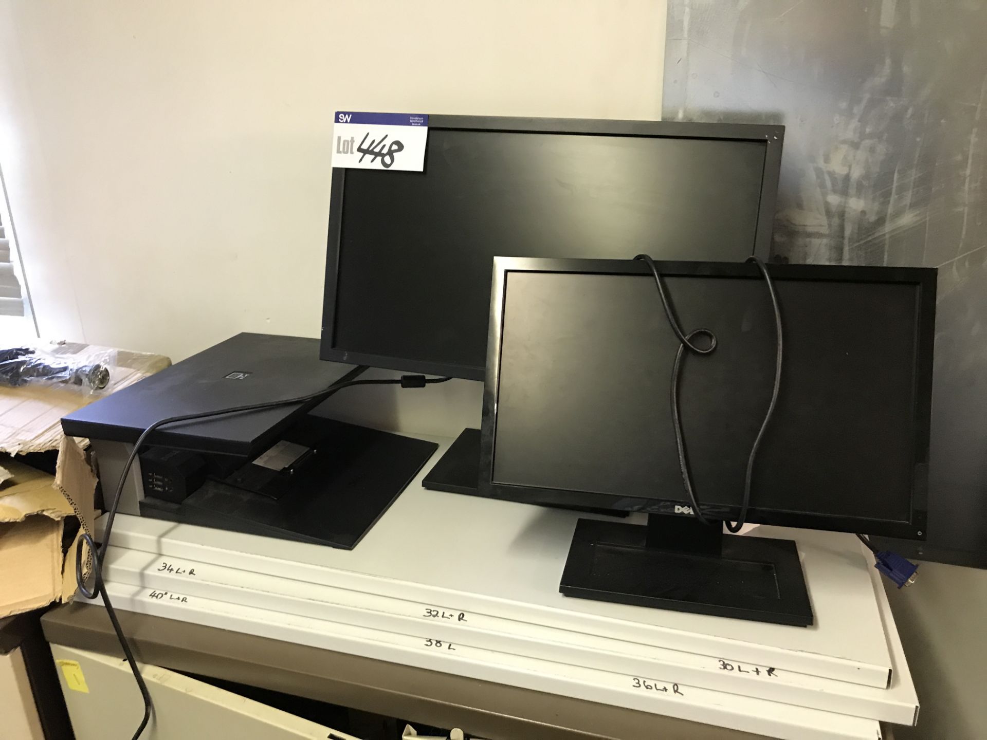 Dell Laptop Docking Station, with two Dell flat screen monitor (lot located at Bedfords Limited (