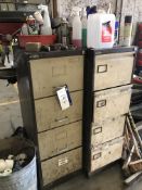 Two Steel Four Drawer Filing Cabinets, with contents (lot located at Bedfords Limited (In